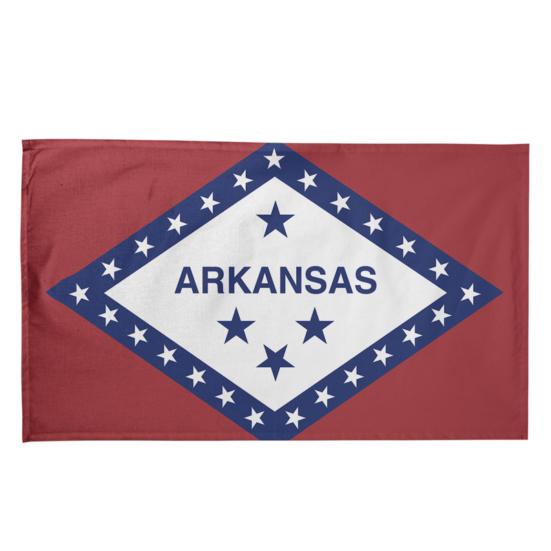 Serviette de thé à drapeau arkansas, Polyester sergé