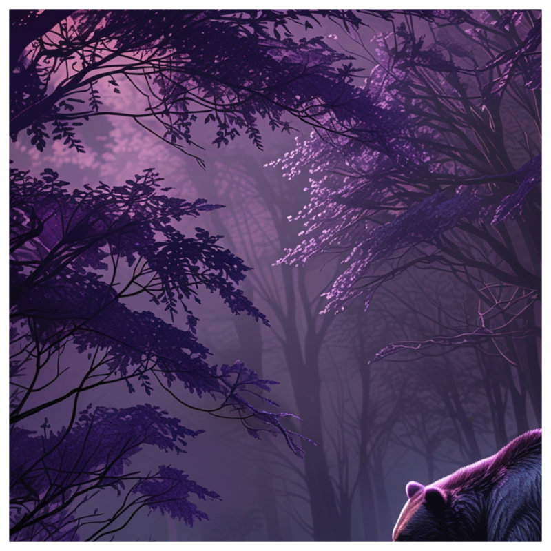 Ours en couvertures de forêt mauve, 50in W x 60in H