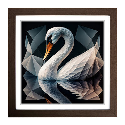 Swan Geometric - Framed Print