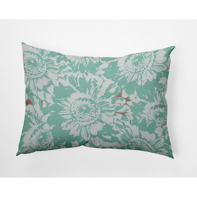 Floral Polyester Throw Pillow, 14" H x 20" W, Rectangle