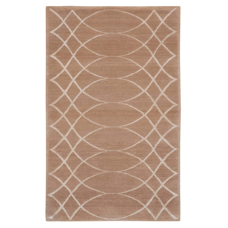Geometric Area Rug in Beige/Neutral, Rectangle 6' x 9'