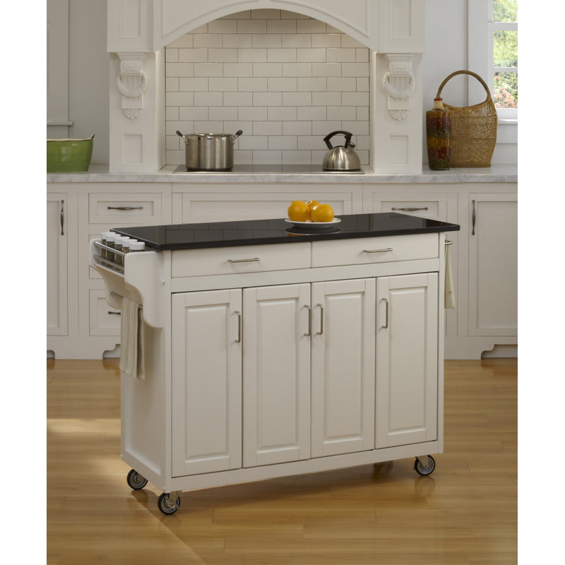 Littrell Kitchen Island, Off White Granite