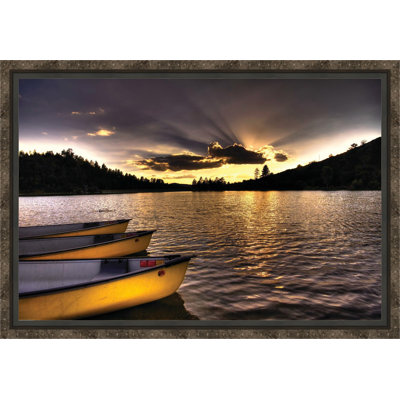 « yellow canoës », reproduction de photo sur toile encadrée