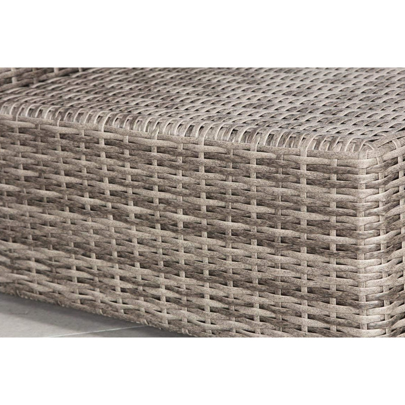 Extérieur gris avec coussin - structure rouille, coussins antitaches, bain de soleil modulaire facile à laver, rembourré de mousse, propre