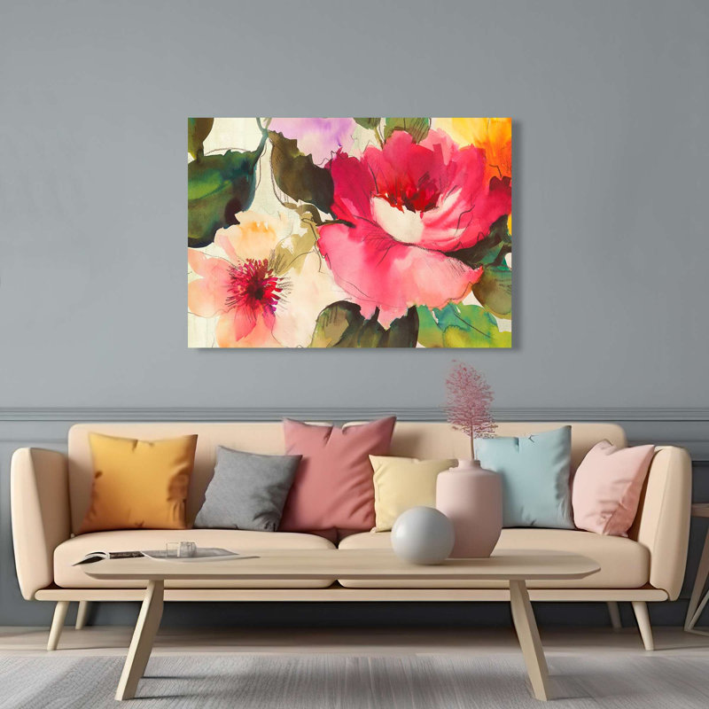 Floral Duet by Kelly Parr - Wrapped Canvas Print, 70cm H x 100cm W x 4cm D