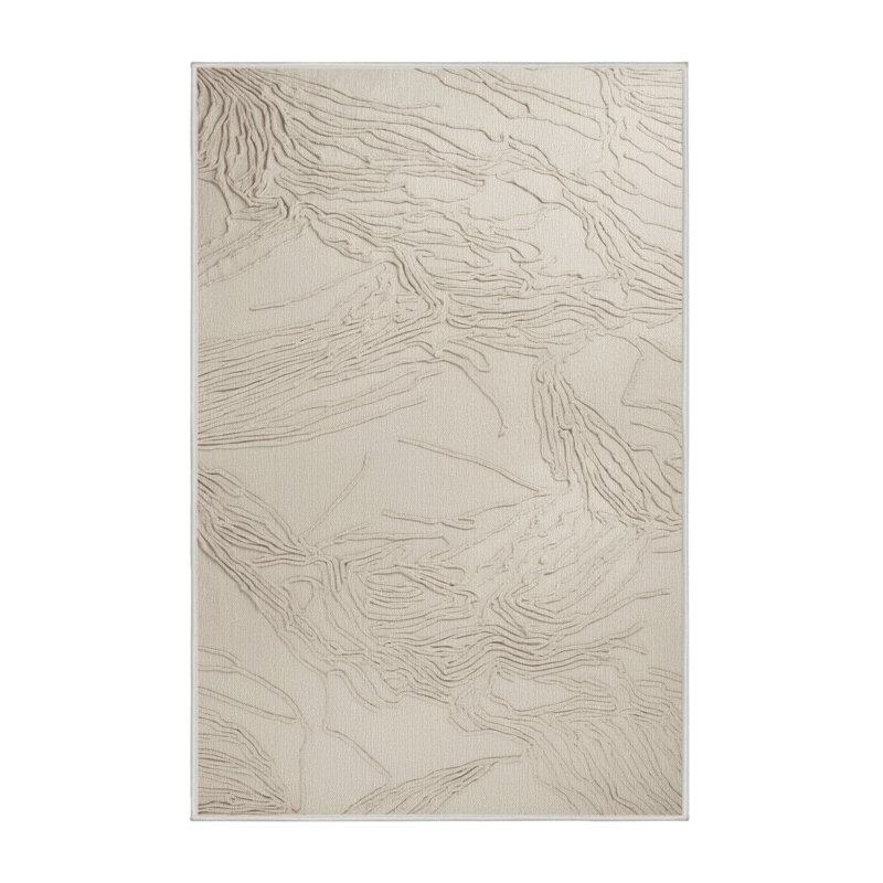 Tapis beige lavable à la machine, Rectangle 4pi x 6 pi