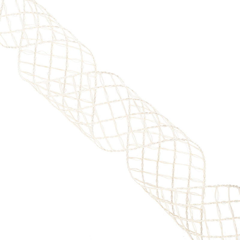 Vickerman 3.75"x10yd Thin Grid Wired Ribbon., Ivory
