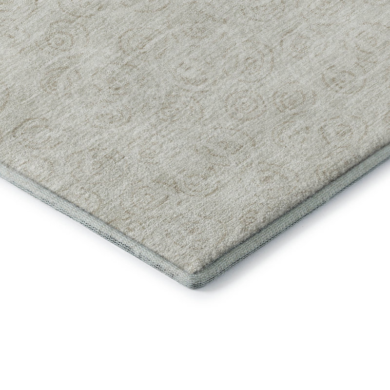 Tapis ivoire Prisco lavable à la machine de qualité supérieure, Rectangulaire 8 pi x 10 pi