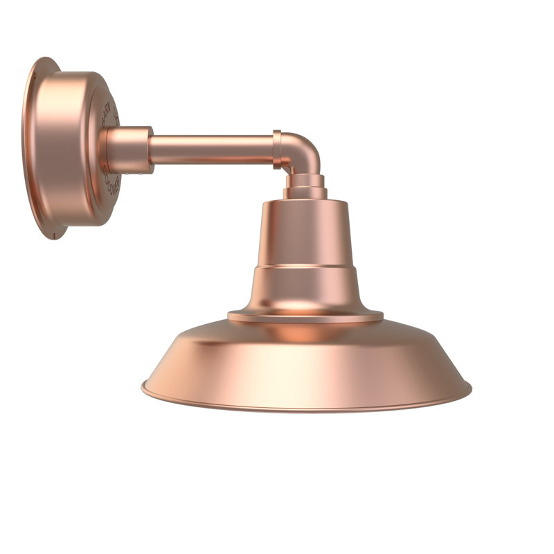 Luminaire de grange à intensité variable 1 lumière DEL Tamia, Cuivre uni, H 10,58 po x l 12 po x P 23,75 po