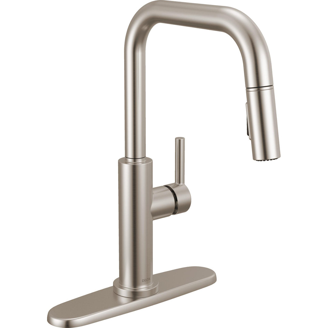 Nicoli U-Spout Pull Down Sprayer Kitchen Sink Faucet, Single Handle Kitchen Faucet Delta 