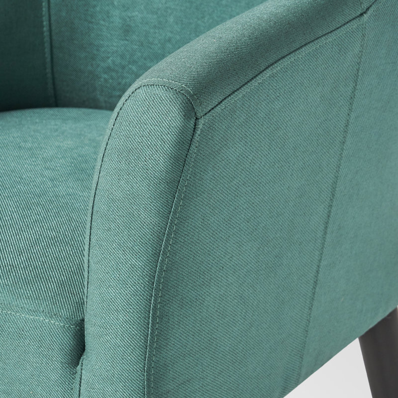 Fauteuil demi-tonneau moderne Mid-Century Babette, Bleu sarcelle foncé / bleu sarcelle