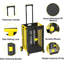 Chariot à roulettes pliable 55L avec roues, caisse à outils portative avec outils télescopiques, mise à jour portable, jaune