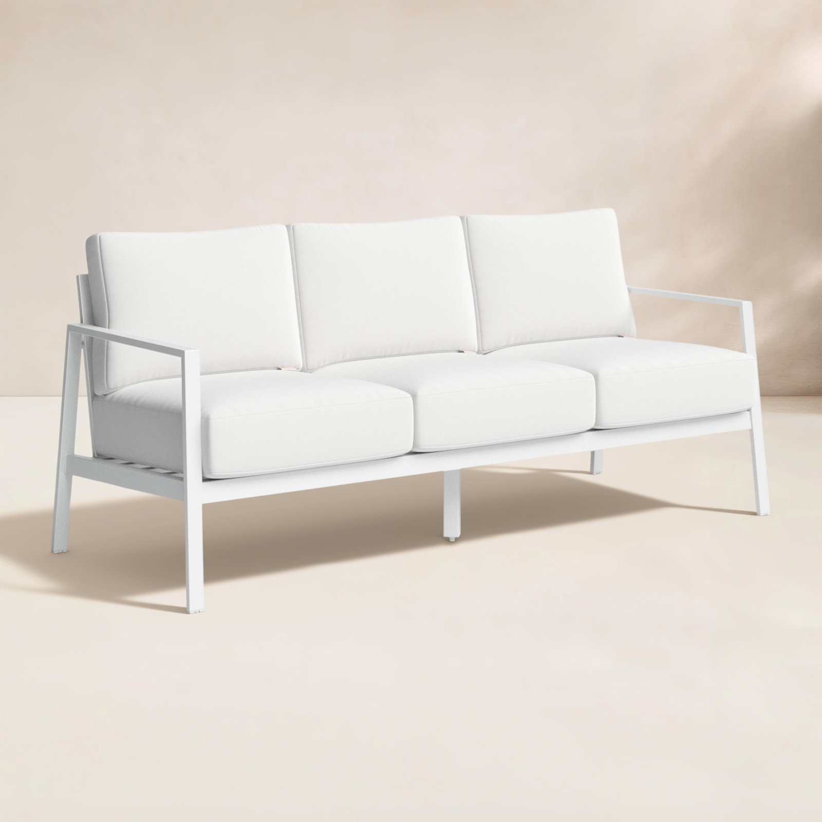 Armando 75" Sunbrella® Patio Sofa, White Sunbrella®, White