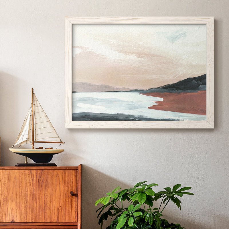 Paynes Coast II, reproduction d'art sur toile, Cadre blanc, H 18 po x l 26 po x P 1,5 po