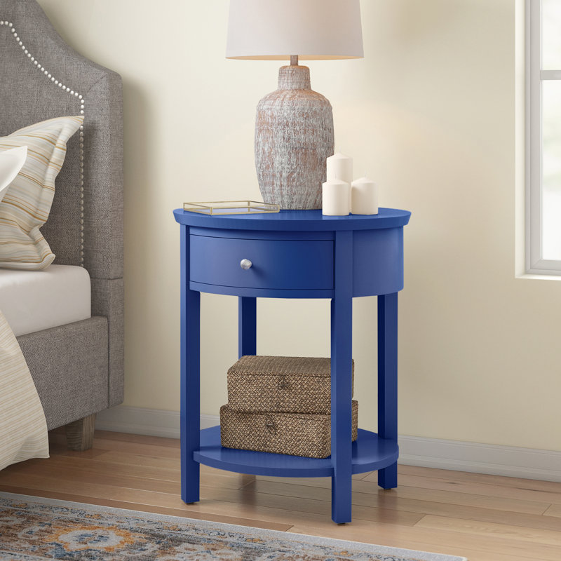 Zaheed End Table with Storage, Twilight Blue