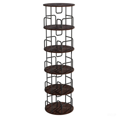 Étagère rotative rotative à 5 niveaux, bibliothèque pivotante, étagère haute rotative à 360 livres, étagère de rangement ronde à rotation verticale, organisateur d'étagère à livres pour chambre à coucher, salon