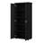 Black Bathroom Storage Cabinet with Adjustable Shelf - Two-Door MDF Office Cabinet with Anti-Tipping Device, Waterproof Finish