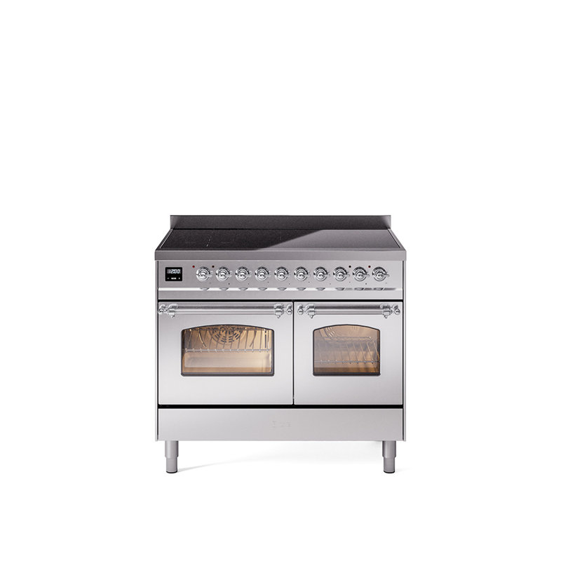 ILVE Nostalgie II 40 in Induction Range, Stainless Steel/Chrome