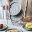 Assiettes à dîner en céramique, ensemble d'assiettes à dîner, 6 pièces avec supports de rangement en métal, assiettes à dessert en céramique, va au micro-ondes, va au lave-vaisselle, convient aux steaks, salades, collations, pâtes