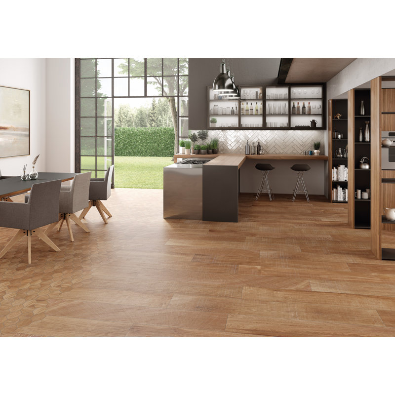 Straight Edge Porcelain Mosaic Sheet, Nut