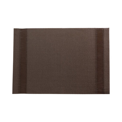 Ensemble de 6 napperons d'extérieur rayés de 16 po x 12 po, résistants à la chaleur, résistants à la chaleur, résistants à la chaleur et résistants à la chaleur, avec sous-plaque en vinyle brun foncé et imperméables