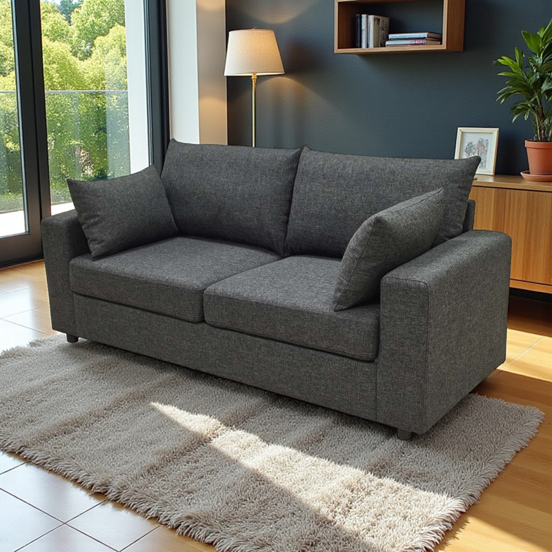 Brooklington 71"W Lightweight Loveseat Sofa, Easy-to-Move Polyester Upholstered 2-Seater Couch for Small Space Apartment Dorm
