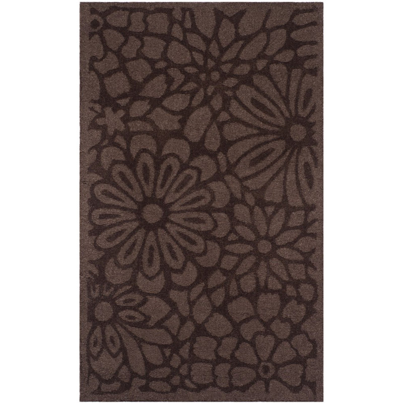 Full Bloom Martha Stewart Tufted/Hand Loomed Wool Pile Floral Rug, Rectangle 3' x 5'