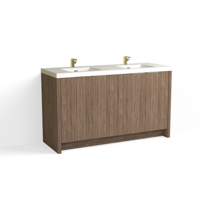 Mesa 60" W Freestanding Double Bathroom Vanity 