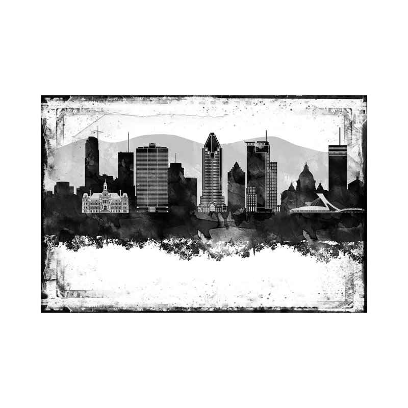 Montreal Black & White Film 1 Piece Wrapped Canvas Wall Art, 152.5 cm H x 101.5 cm W