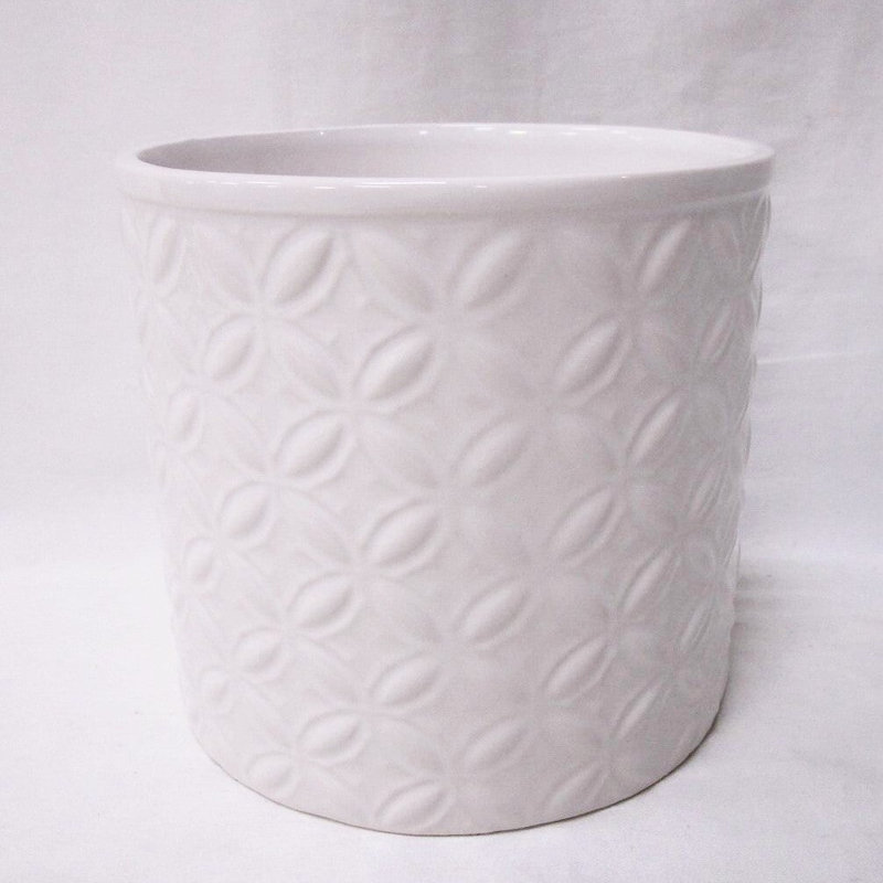Blanc avec pot à fleurs