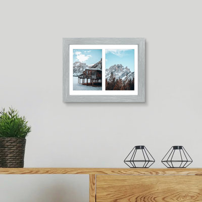 Wood Collage Picture Frames with 2 Opening 5x7 Pictures