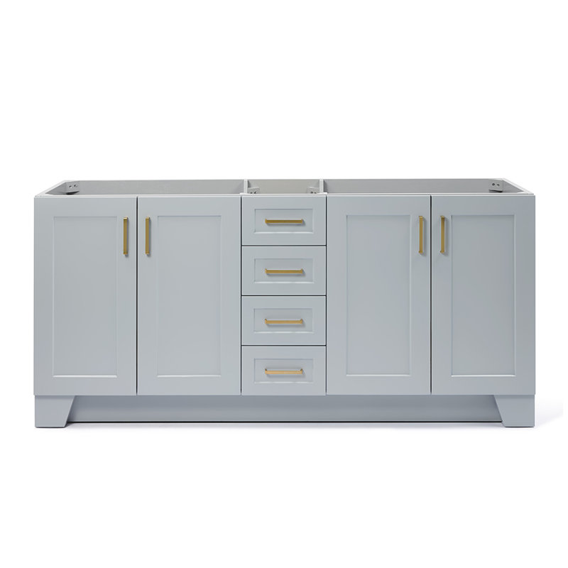 72" Double Bathroom Vanity Base Only, Gray