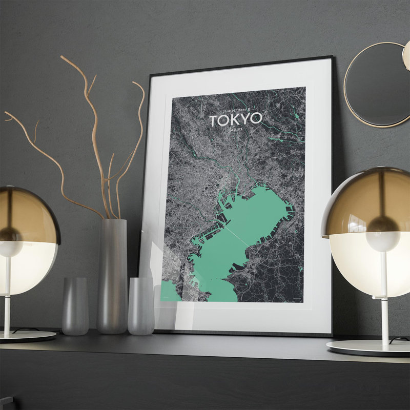 Tokyo City Map In Dream - No Frame Print, 17cm H x 11cm W x 0.05cm D