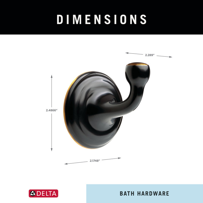 Windemere Single Towel Hook Bath Hardware Accessory, Oil Rubbed Bronze