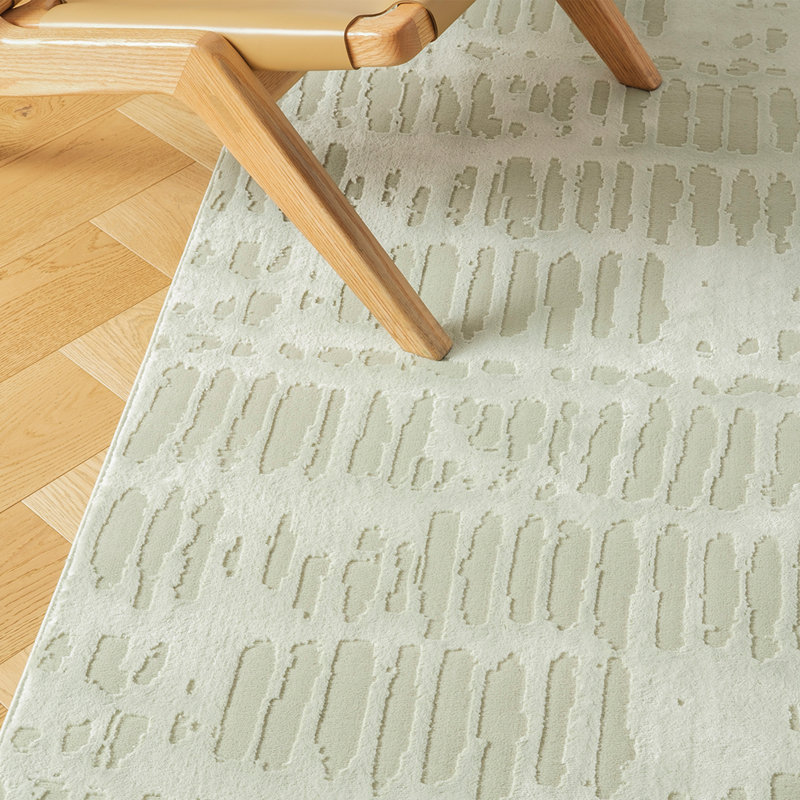 Shell Washable Rug, Rectangle 9'2" x 12'2", Sage Green