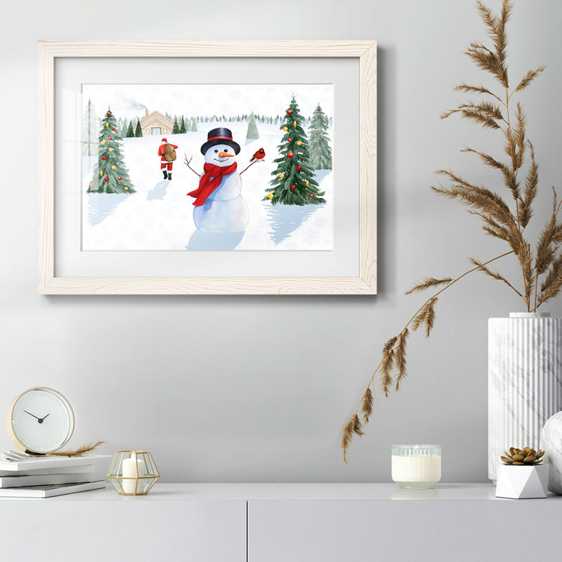Père Noël, bonhommes de neige, collection A, Blanc, H 28 po x l 42 po x P 1,5 po