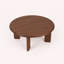 Table basse ronde Liva en noyer massif - Table basse scandinave moderne fabriquée à la main, disponible en deux hauteurs : 40,6 cm et 45,7 cm.-2018867773
