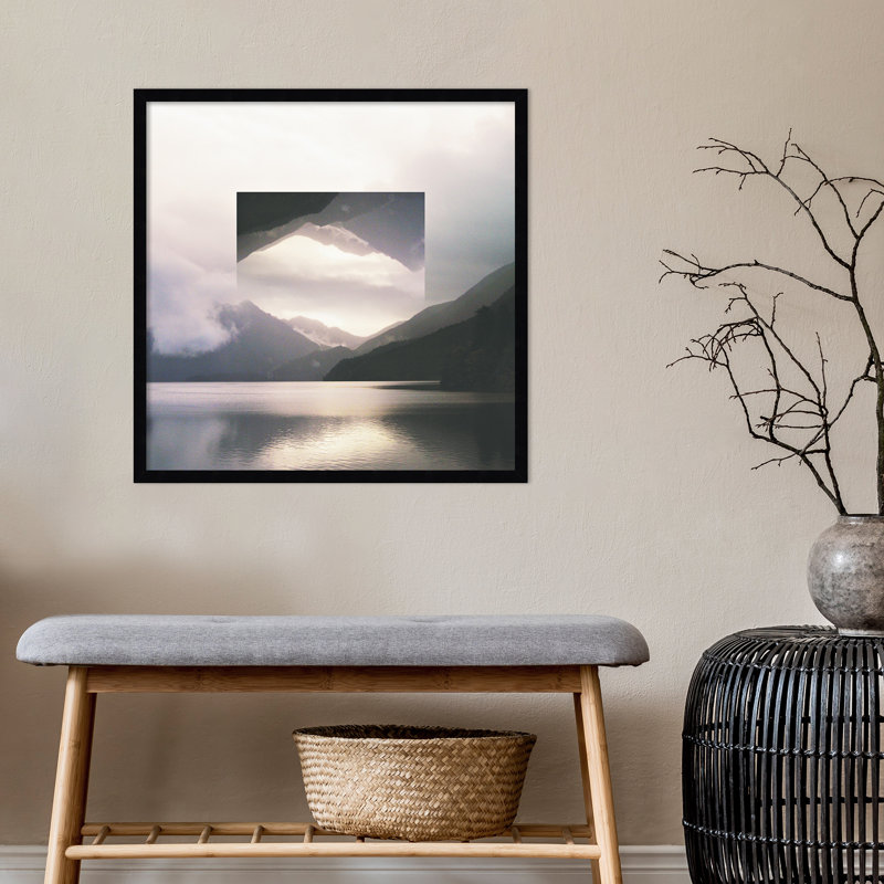 Reflected Landscape by Laura Marshall, Black, 25" H x 25" W x 1" D