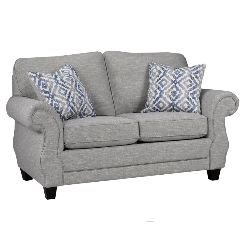Canapé en tissu Barry, gris, 2, H 39 po x l 64 po x P 37 po