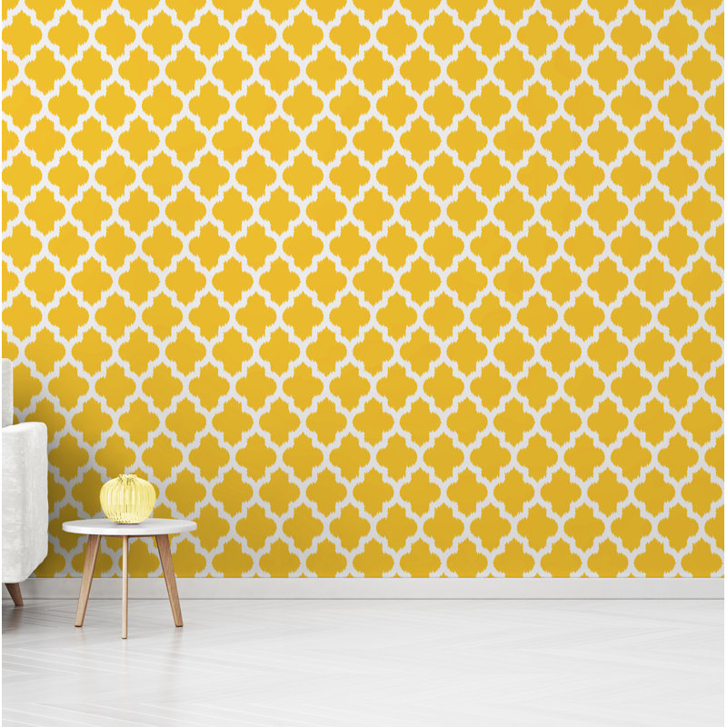 Panneau de papier peint adhésif unique Sistrunk, Jaune, l 24 po x L 48 po