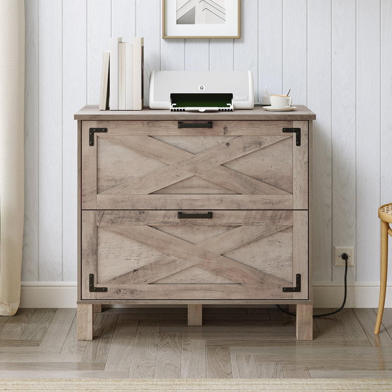 31.5'' Wide 2 -Drawer File Cabinet with Charging Station