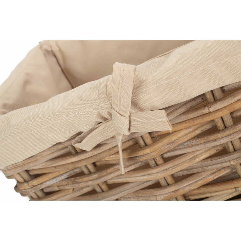 Rattan Lined Storage Basket, 18cm H x 32cm W x 23cm D