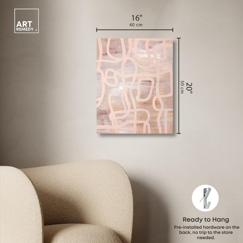 Boho Minimalist Abstract Canvas Art in Beige and Light Brown