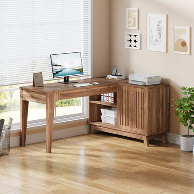 144.8Cm W L-Shaped  Writing Desk