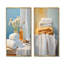 Ensemble de 2 toiles blanches et orange-101156473-101156476