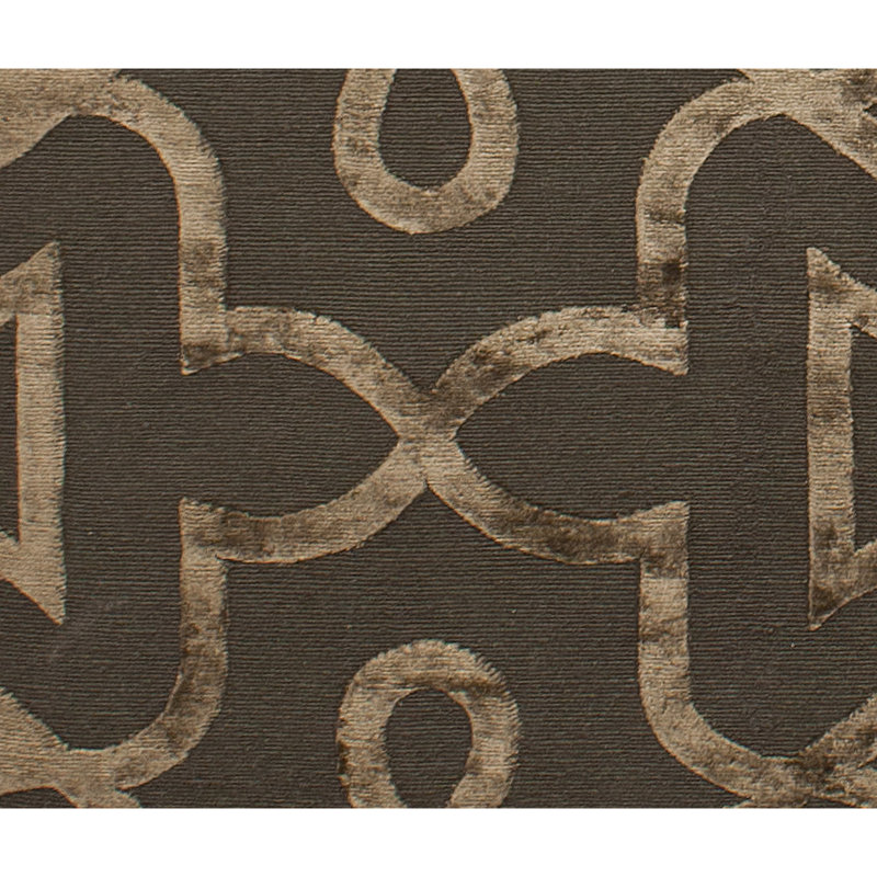 Geometric Area Rug in Dark Brown/Beige, Rectangle 9' x 12'
