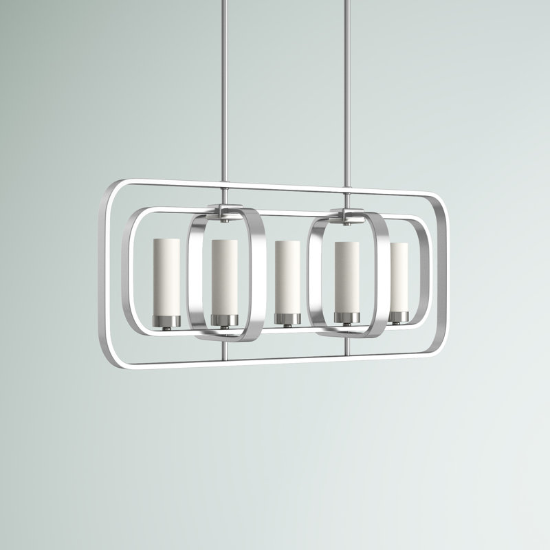 Iniguez 5 - Light Kitchen Island Pendant, Brushed Nickel