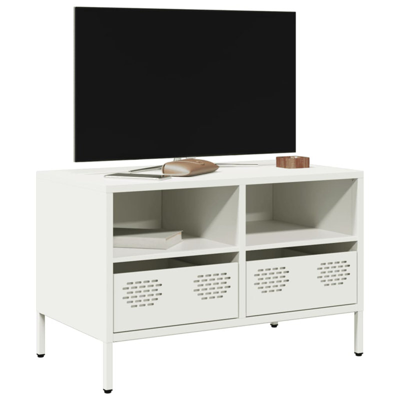 Athanasius Unfinished TV Stand for TVs up to 24", White, 68cm