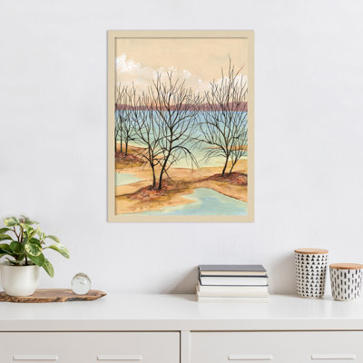 «Quiet Cove II» par Michael Willett, reproduction d'art encadrée sur bois