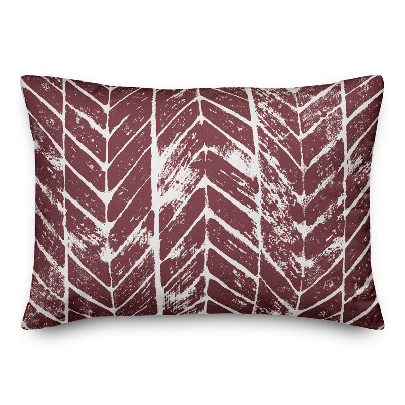  Coussin lombaire délavé à chevrons, Marron
